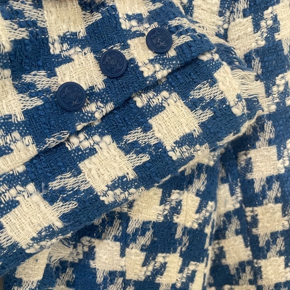 Steve Madden Blazer Blue and White Houndstooth Size Small - Picture 9 of 10